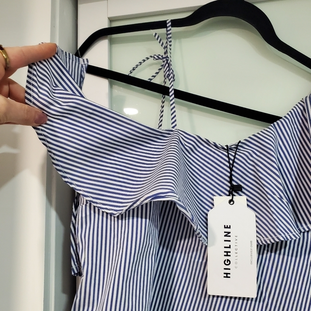 Highline Collective One Sleeve Ruffle Top - Picture 3 of 13